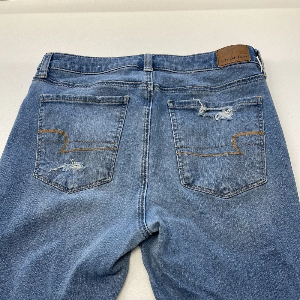 American Eagle Super Stretch Distressed Super High Rise Jegging Women's 8 Xshort